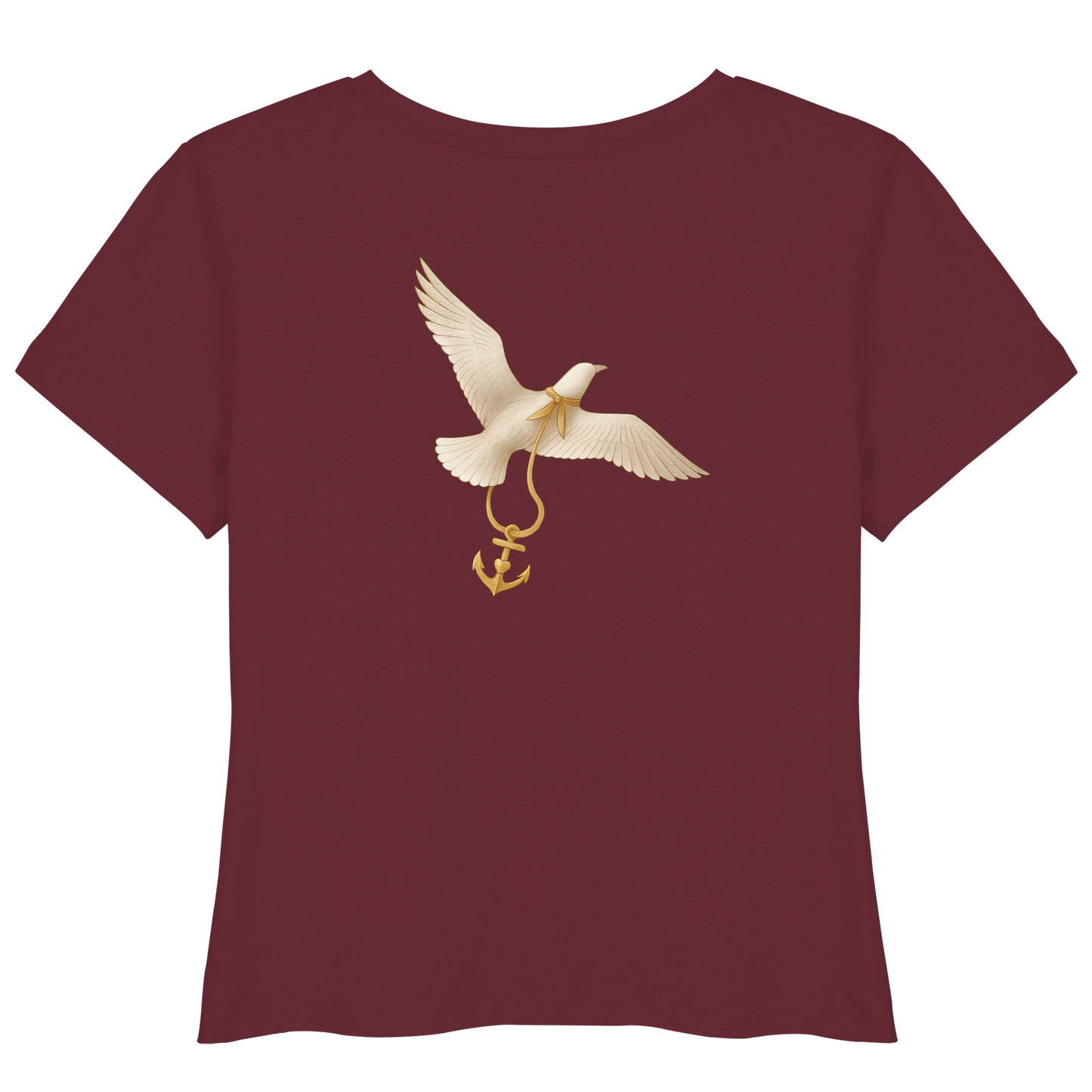 Rückenwind Damen T-Shirt mit Anker und Möwe, Bio-Baumwolle
