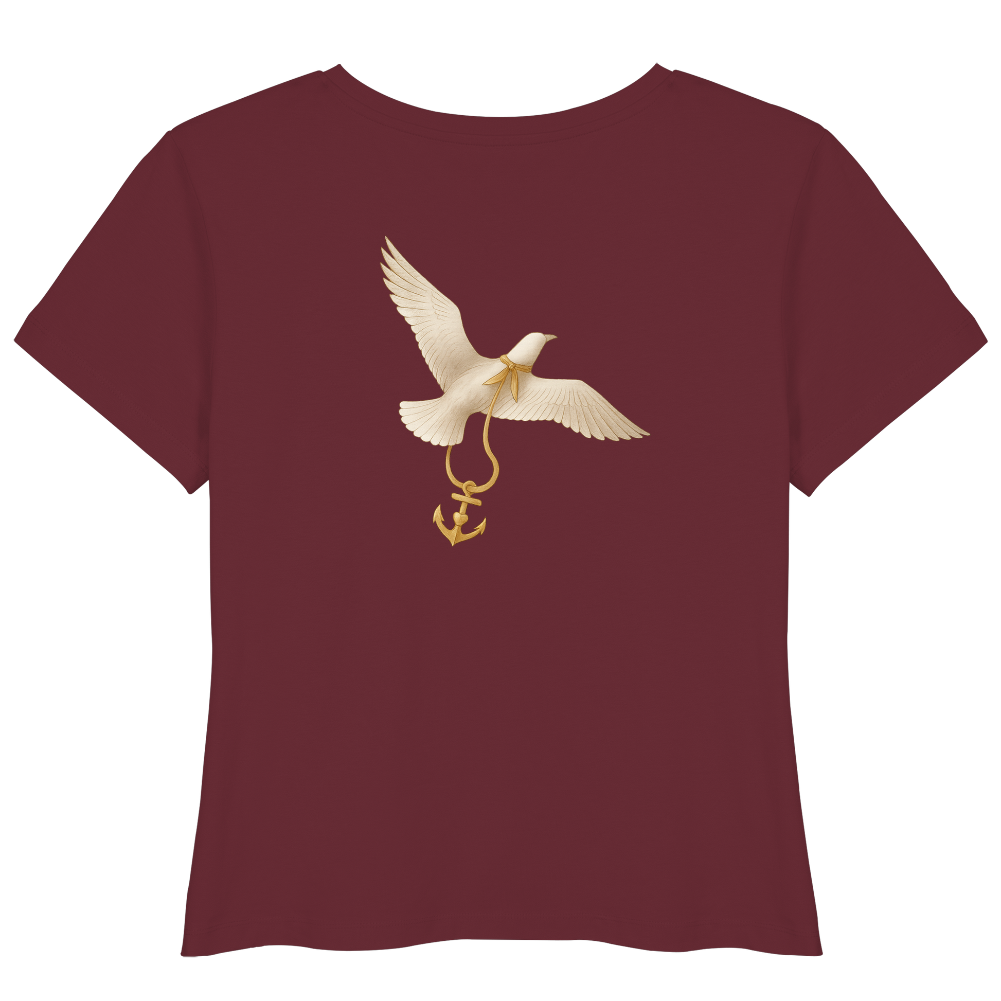 Rückenwind Damen T-Shirt mit Anker und Möwe, Bio-Baumwolle