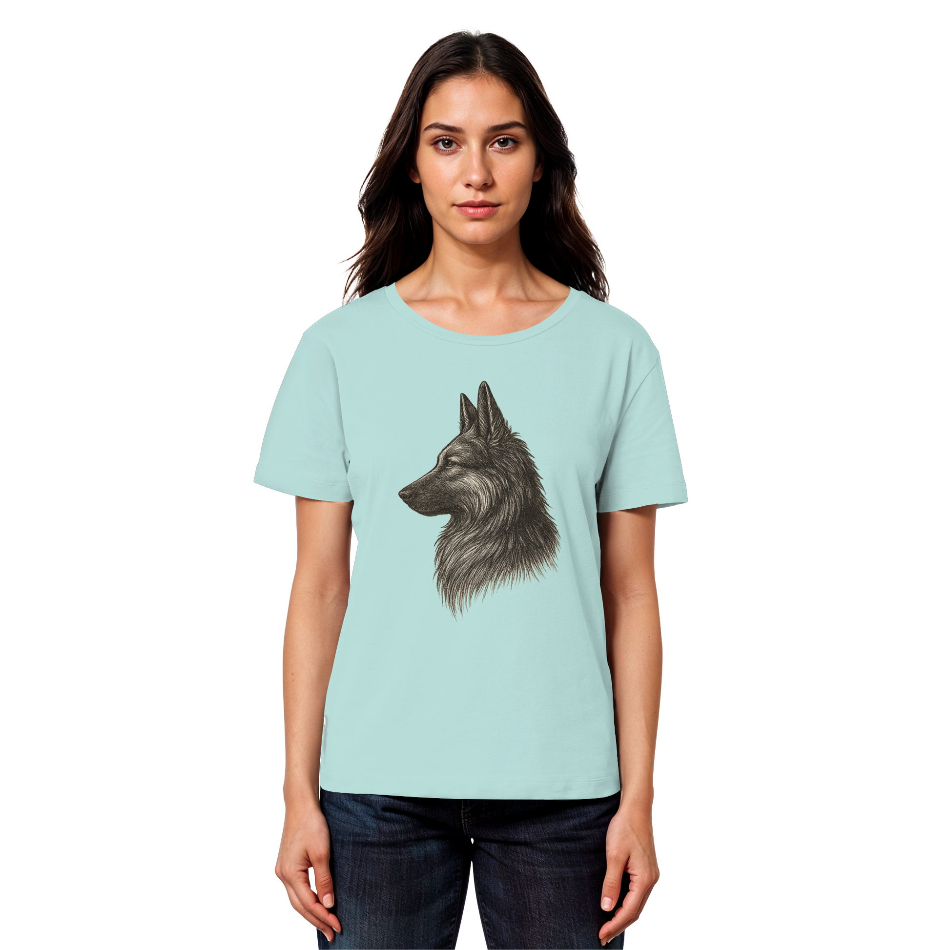 „Schäferhund Grafik Damen Shirt – Geschenkidee für Hundeliebhaber“