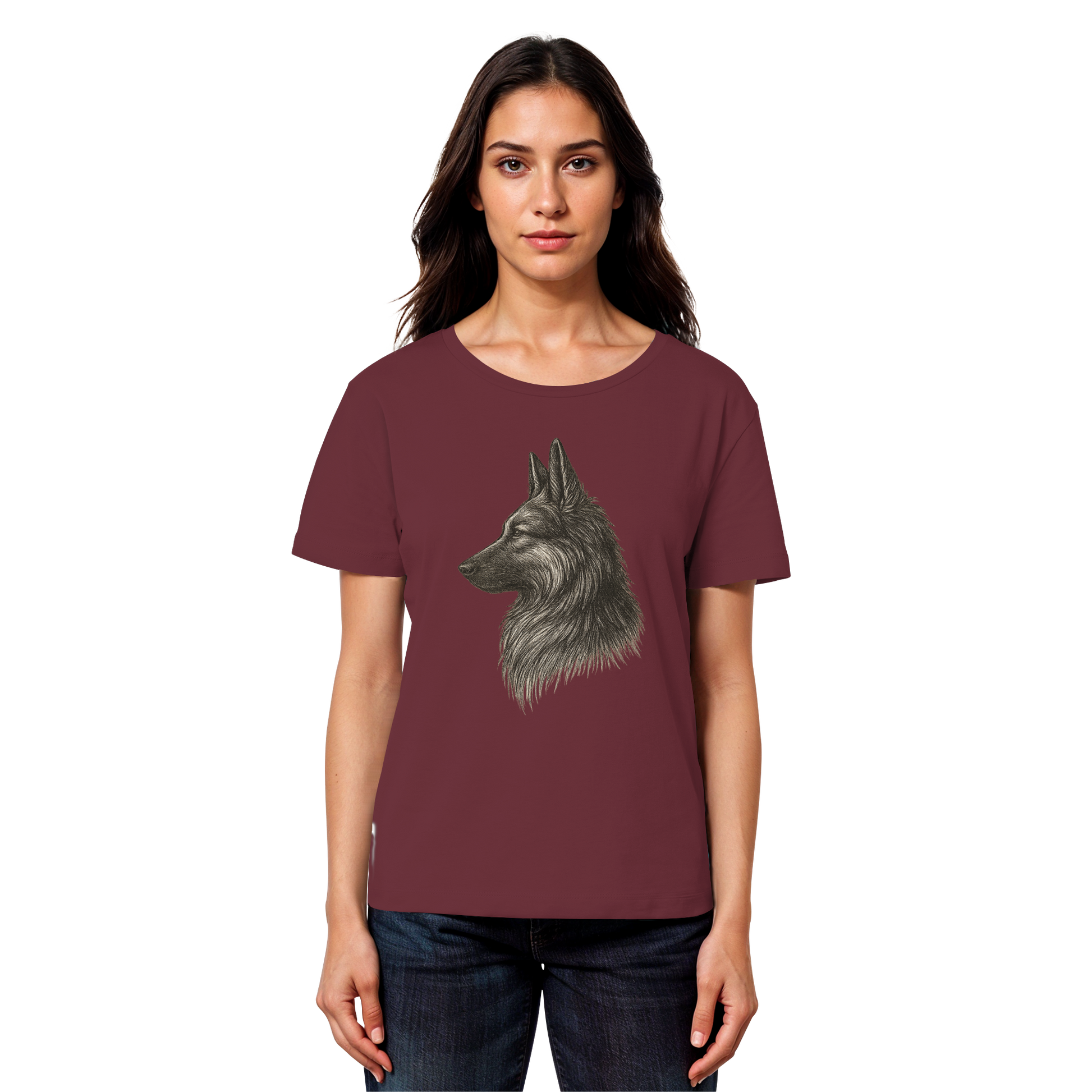 „Treuer Blick – Deutscher Schäferhund Damen T-Shirt aus 100 % Bio-Baumwolle“