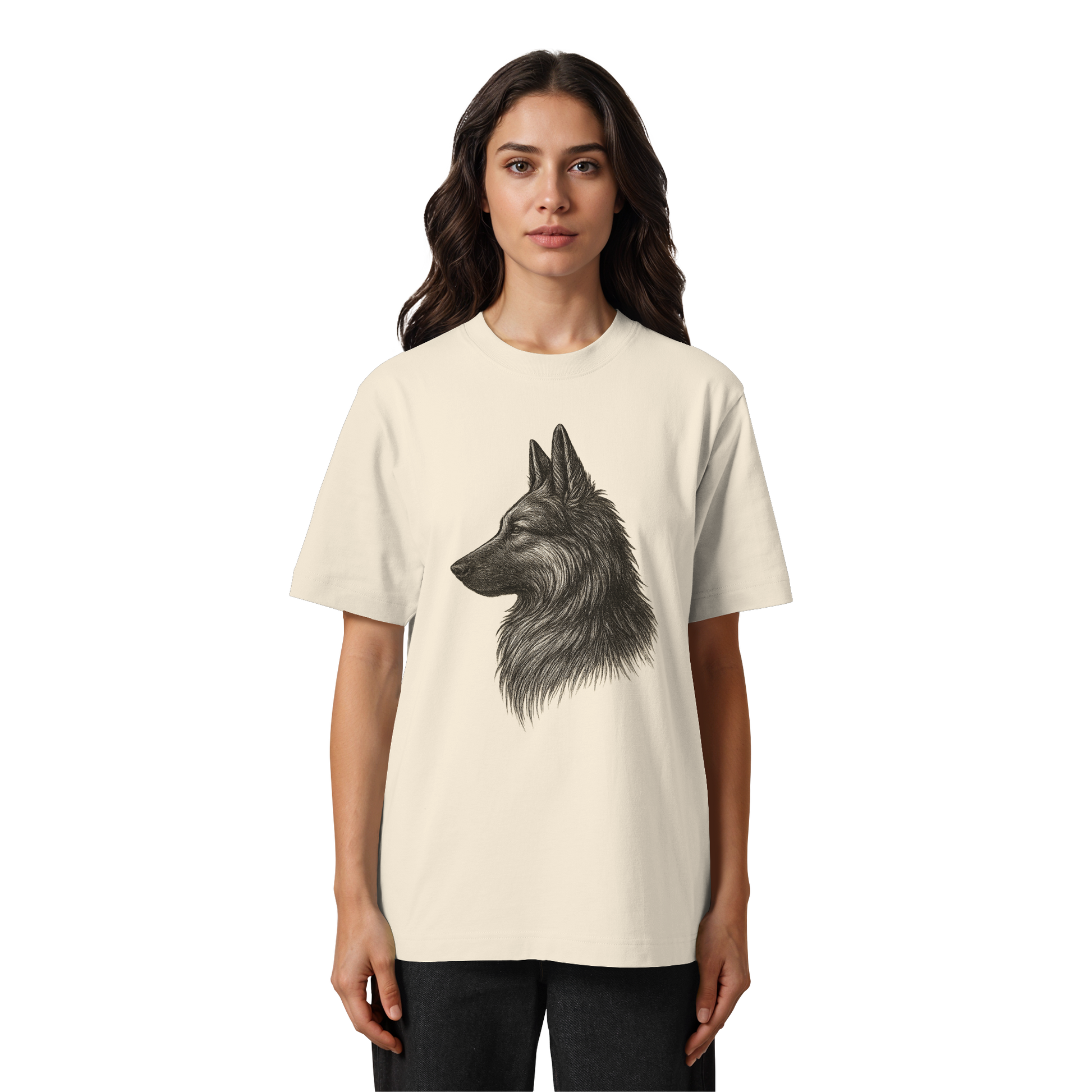 Treuer Blick – German Shepherd Edition Motiv in feiner Linienzeichnung