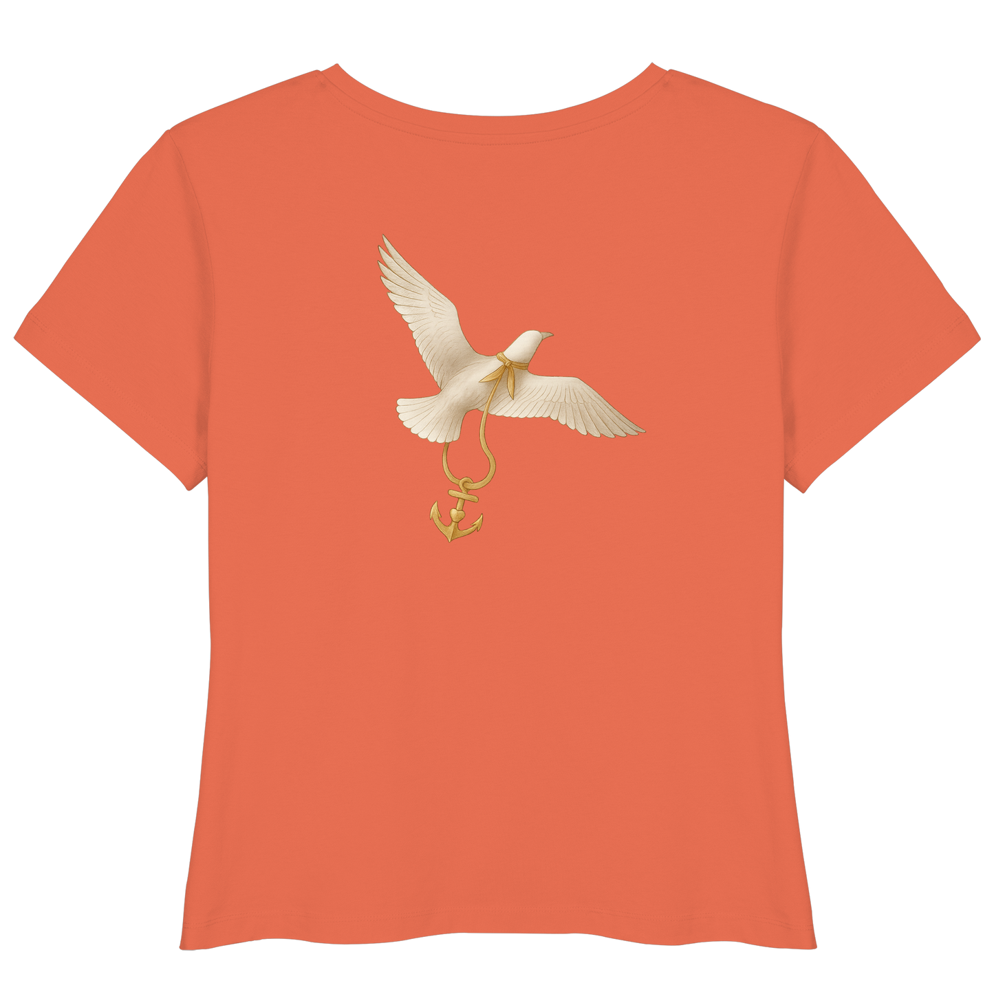 Women's T-shirt Rückenwind – MOIN MOIN on the front, freedom on the back
Maritime women's T-shirt Rückenwind with seagull and anchor motif