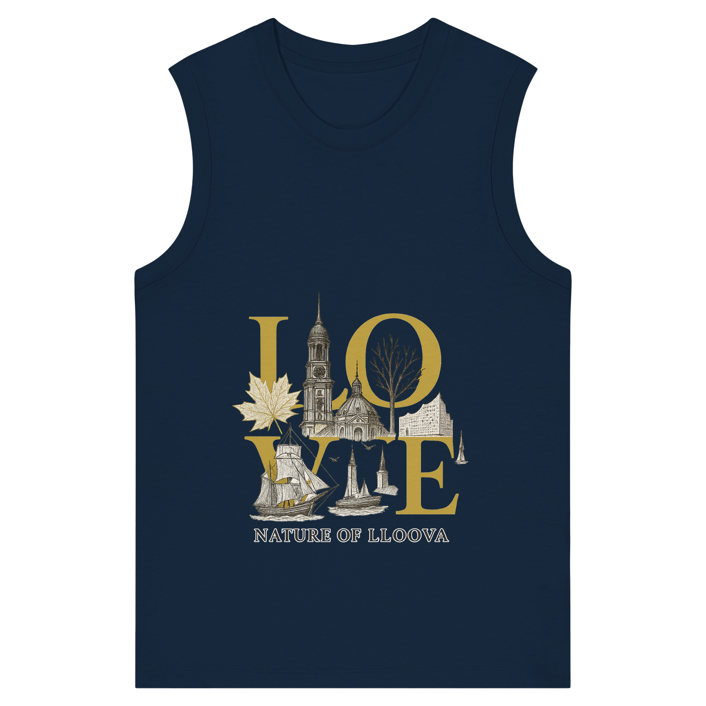 Bio Tanktop mit Michel und Elbphilharmonie Design

Nachhaltiges Sommer-Top von LLOOVA

Fair Fashion Tanktop mit urbanem Hamburg-Motiv

Luftiges Damenoberteil aus Bio-Baumwolle

Goldakzent Tanktop mit hanseatischer Illustration

Sommerliches LOVE Shirt für Stadt und Strand


