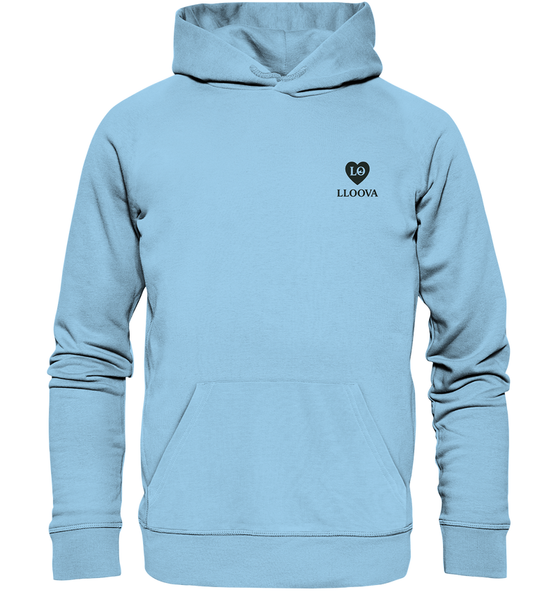 Detail: Flatlock seams and kangaroo pocket of the TRUST OPS Hoodie and also for Unisex
