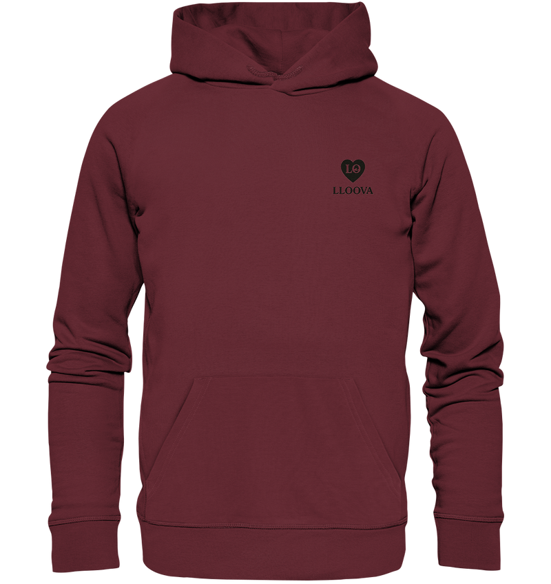 Echo Hoodie von LLOOVA auf Holzsteg am Hamburger Hafen


