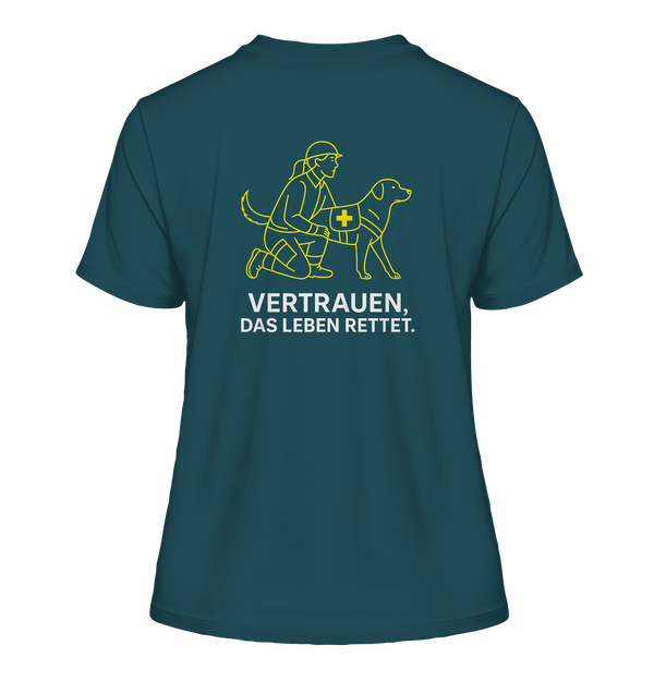 Figurbetontes Bio-T-Shirt von LLOOVA TRUST OPS mit Verantwortung

