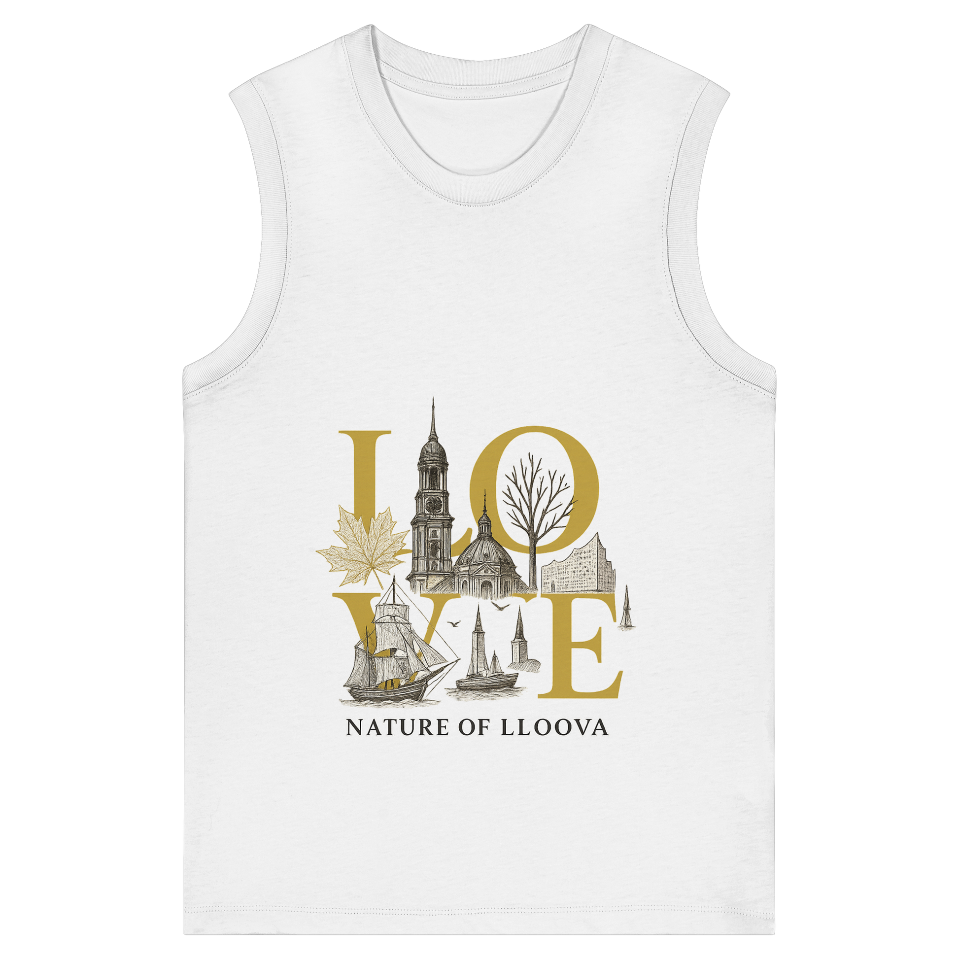 Hafen „Michel“ Damen Bio-Tanktop mit LOVE-Print

Hamburg-Motiv mit Michel & Elbphilharmonie auf Tanktop

Goldene Akzente & Glow-Effekt auf nachhaltigem Top

Ärmelloses Bio-Top mit urbanem Design

LOVE Statement-Tanktop von LLOOVA für Hamburg-Liebhaberinnen

Nature of LLOOVA Detailansicht

