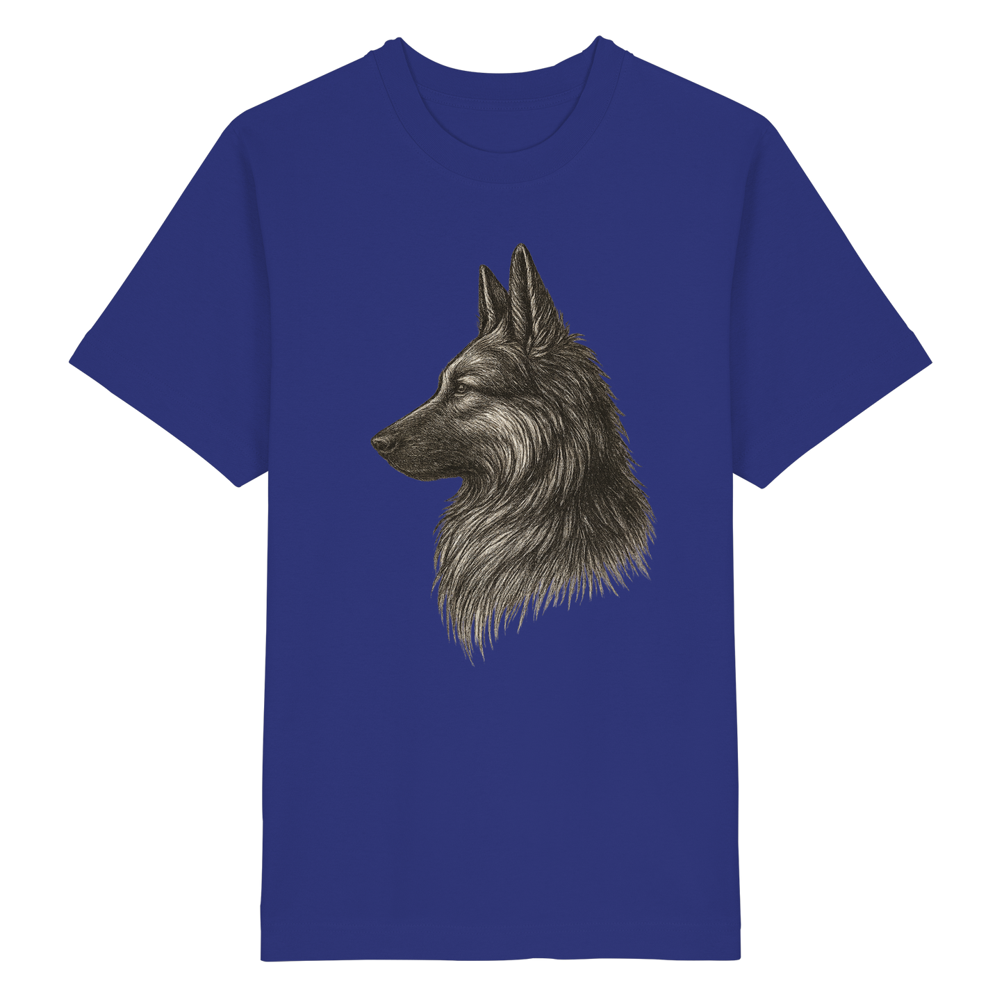 Handgezeichnete Schäferhund Illustration auf schwerem Oversized Bio T-Shirt