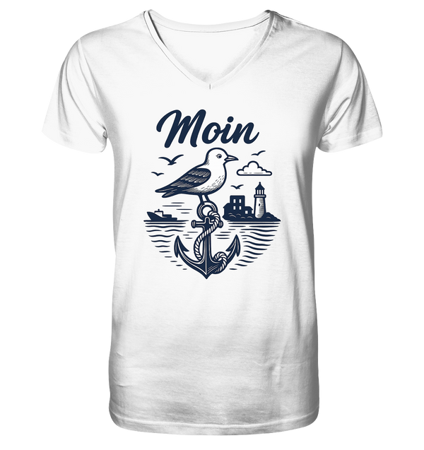 Herren Bio V-Neck T-Shirt Nordlicht von LLOOVA

V-Ausschnitt Shirt aus Bio-Baumwolle für Männer

Nachhaltiges Herren Shirt im maritimen Stil

LLOOVA Heimathafen Kollektion T-Shirt Männer

Nordlicht Design auf weißem V-Neck Shirt


