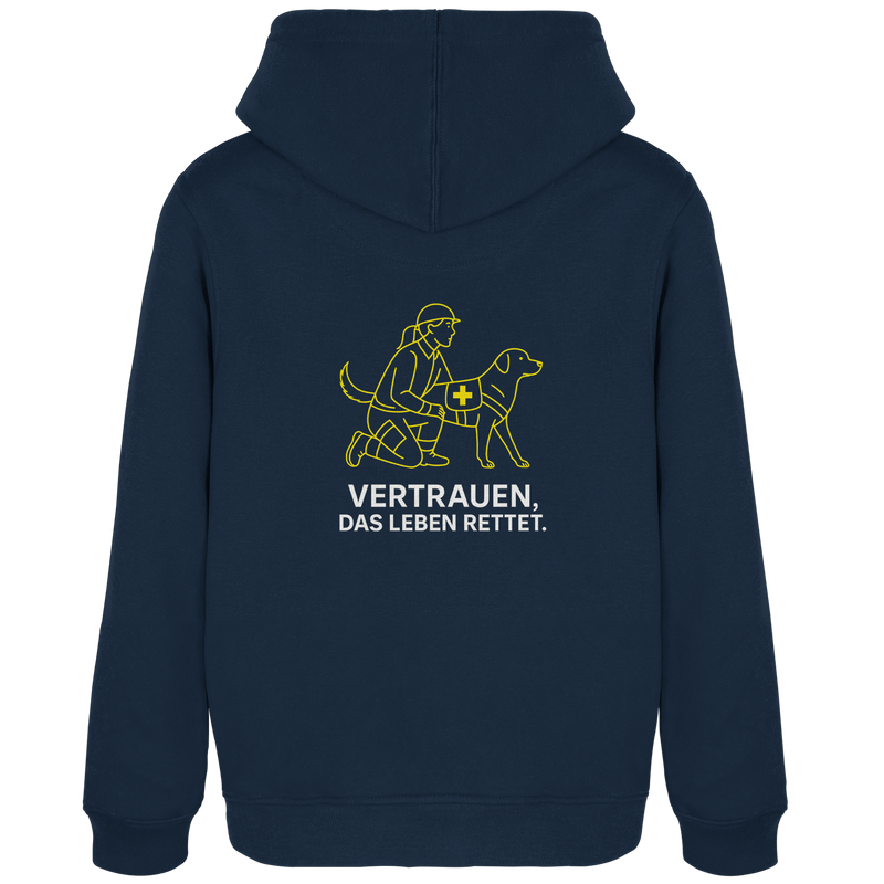 Hoodie-Spendenmode von LLOOVA für die Rettungshundestaffel Hamburg

