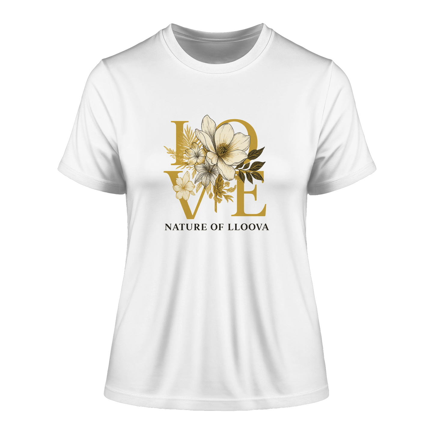 LLOOVA Elbwiese Shirt mit LOVE-Blütenprint

