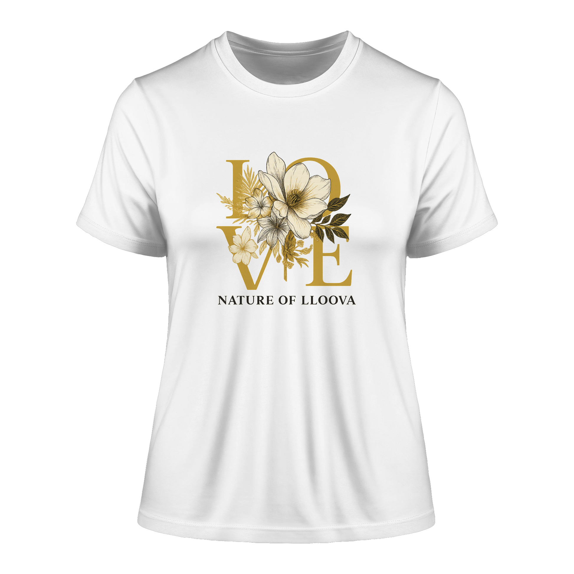 LLOOVA Elbwiese Shirt mit LOVE-Blütenprint

