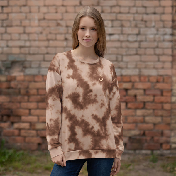 LLOOVA Valentinskamp Alsterdämmerung Pullover in warmen Tie-Dye Tönen mit weicher Baumwolloptik

