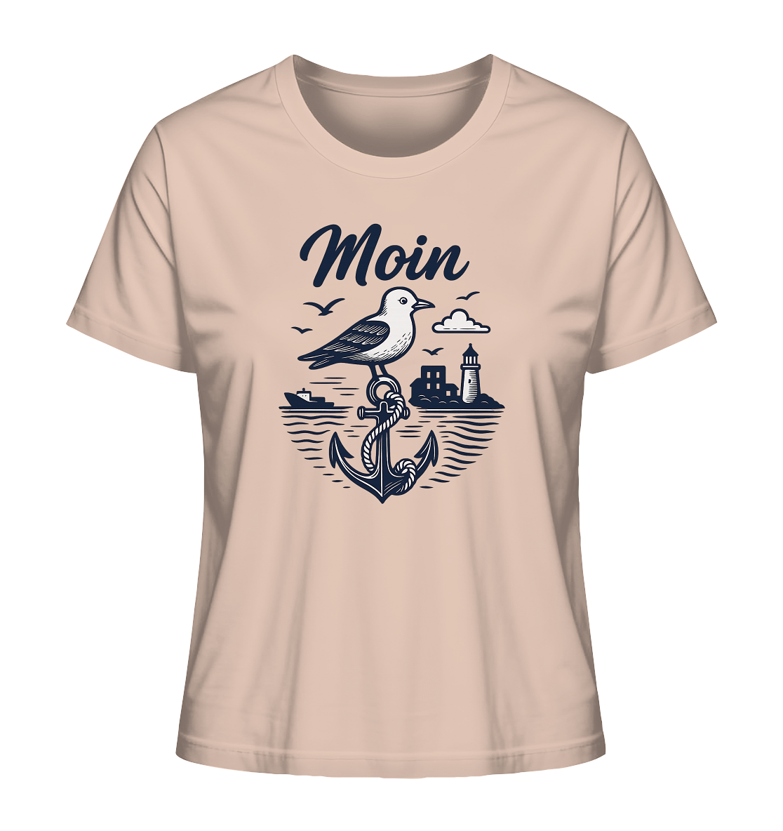 Maritimes Damen-Shirt mit Herz für Hamburg

