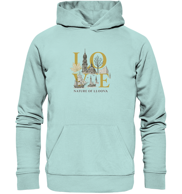 Nachhaltiger Hoodie „Hafen Michel“ von LLOOVA aus Bio-Baumwolle

