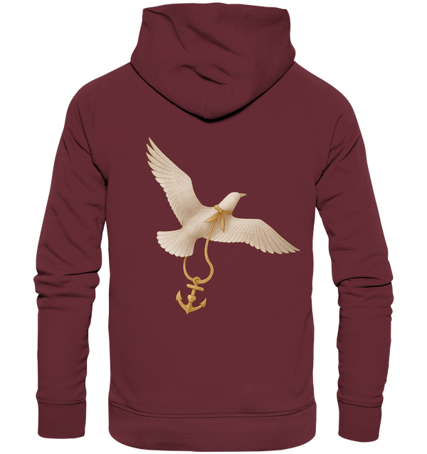 Nachhaltiger Rückenwind Hoodie mit Anker & Möwe

