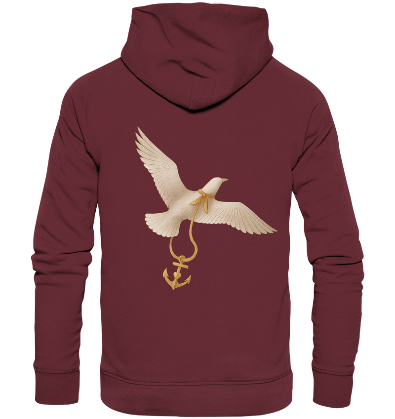 Nachhaltiger Rückenwind Hoodie mit Anker & Möwe

