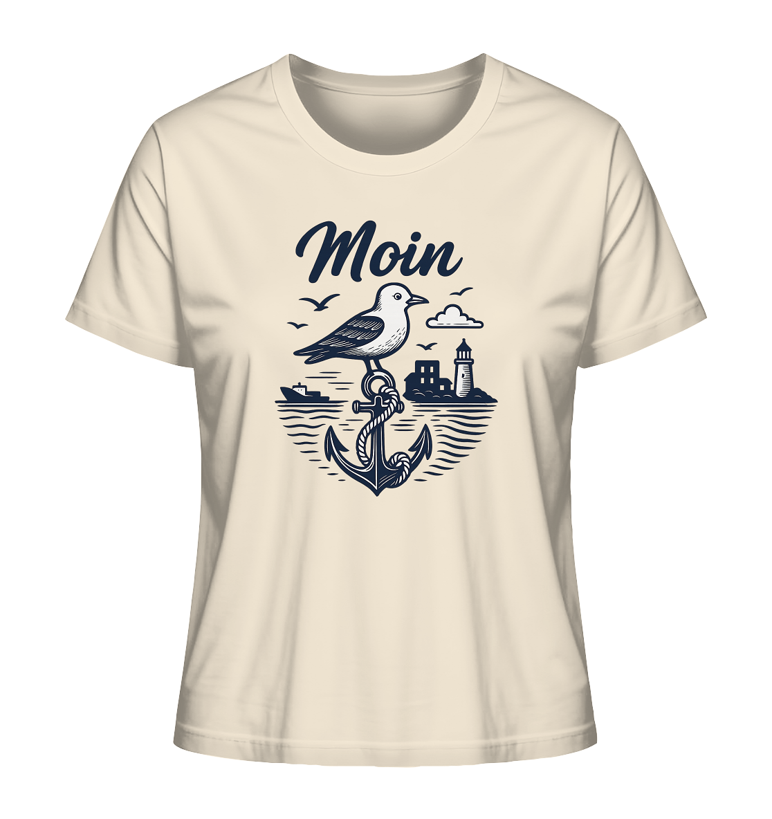 Nachhaltiges T-Shirt mit Küstendesign

