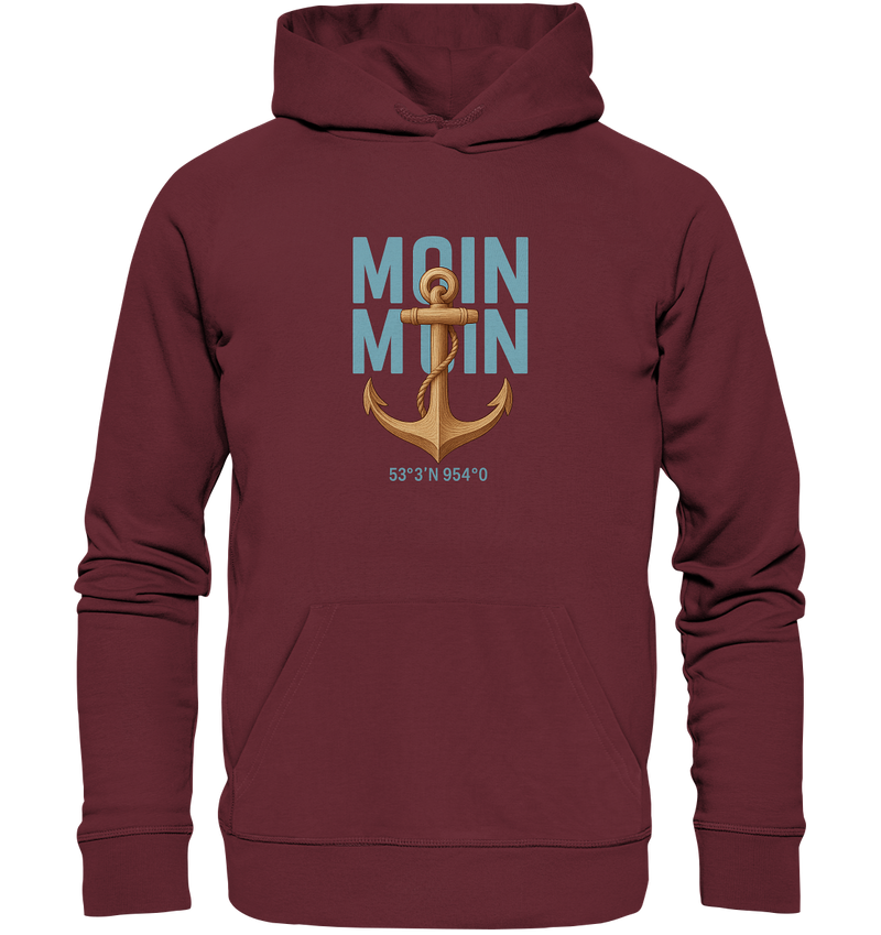 Rückenwind Damen Hoodie mit Anker & Möwe

