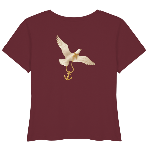 Rückenwind Damen T-Shirt mit Anker und Möwe, Bio-Baumwolle

