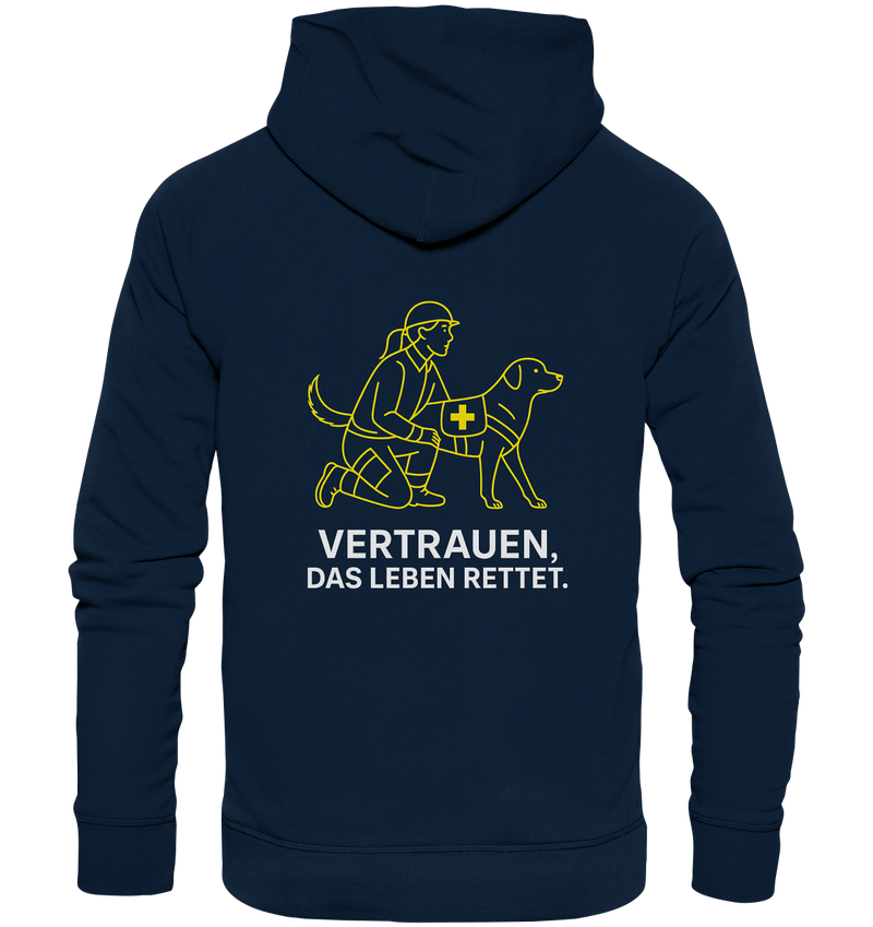 Rückseite des Echo Hoodies mit strukturierter Kapuze

