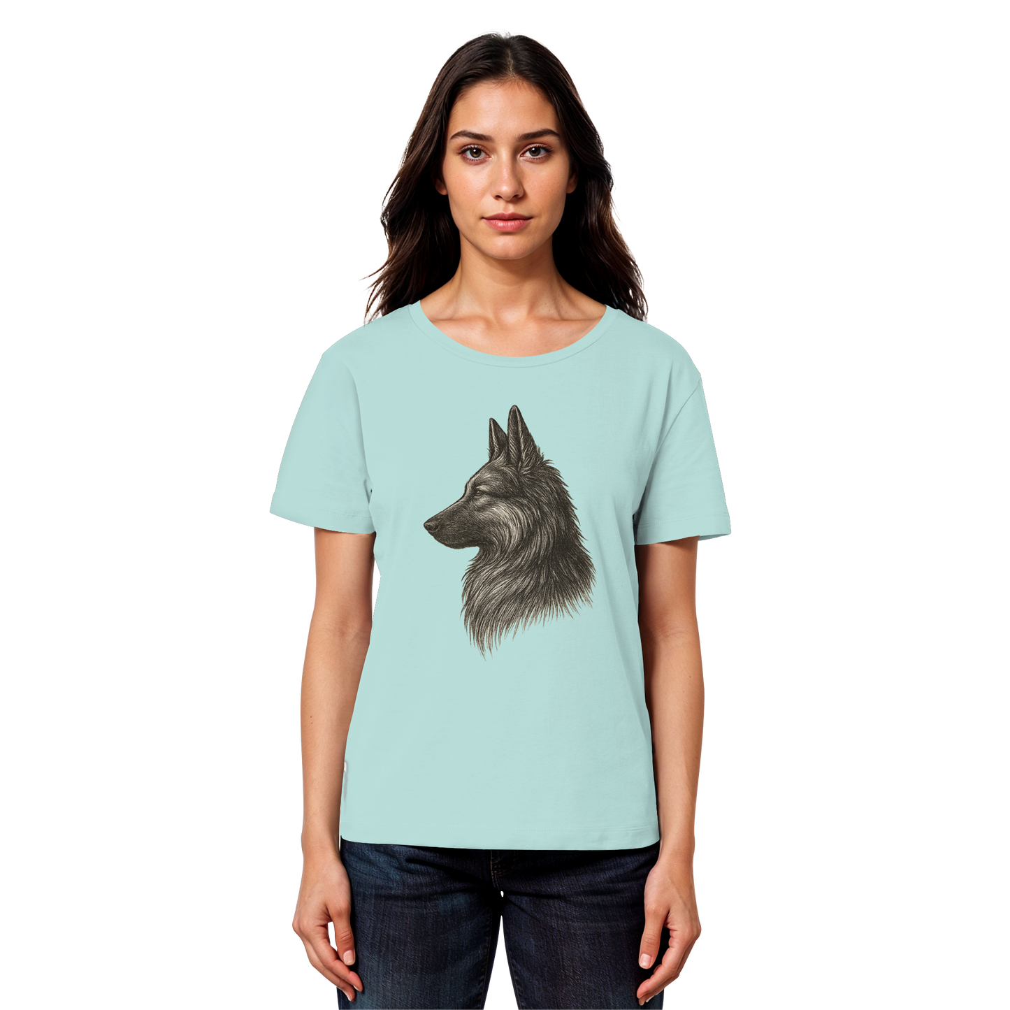 „Schäferhund Grafik Damen Shirt – Geschenkidee für Hundeliebhaber“
