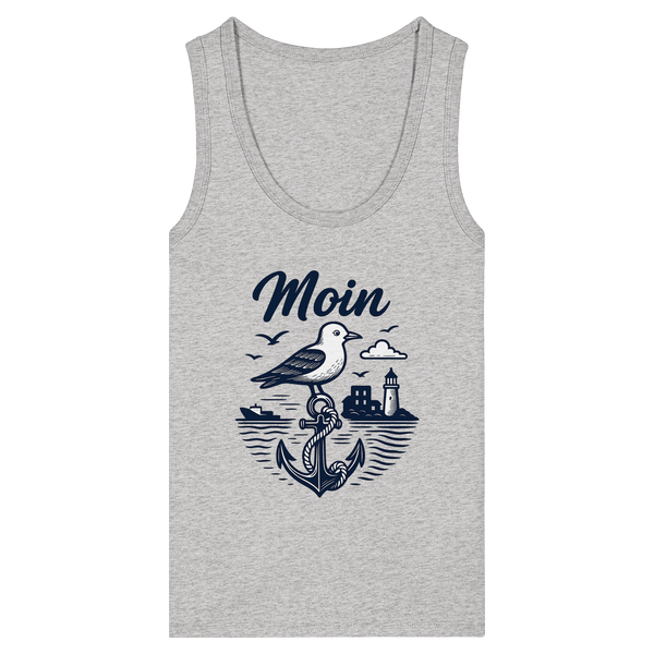 Tanktop aus Hamburg mit Möwen-Symbolik

Figurbetontes Sommer-Shirt für Damen

Bio-Tanktop mit feinen Nähten und Rippbündchen

Nachhaltiges Damen-Top mit nordischem Flair


