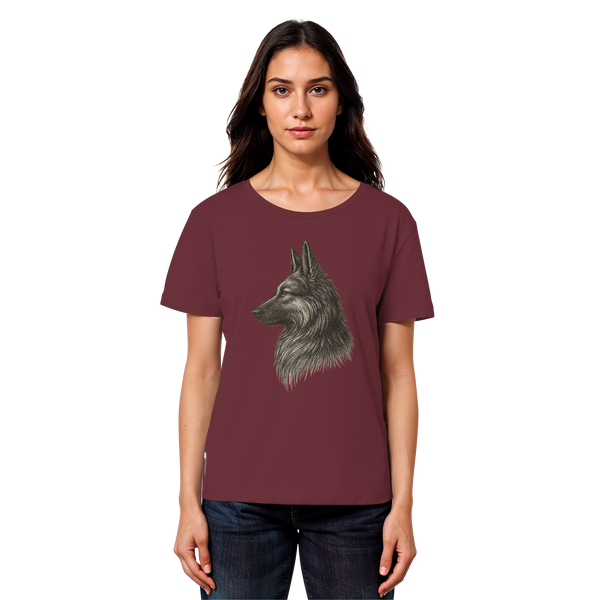 „Treuer Blick – Deutscher Schäferhund Damen T-Shirt aus 100 % Bio-Baumwolle“