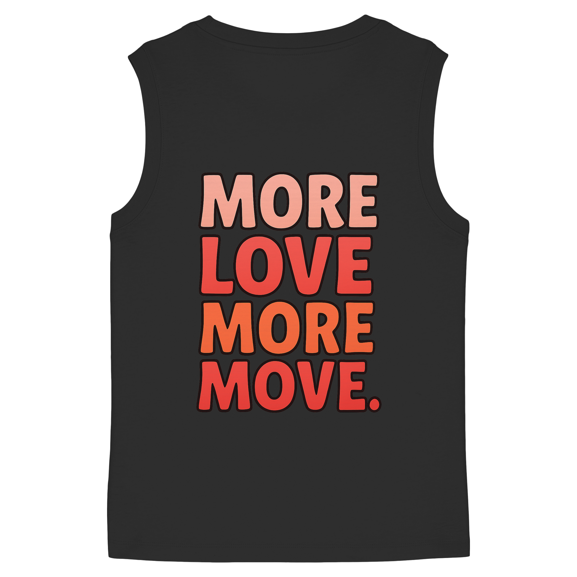 Vorderseite mit „More Move“, Rückseite mit „More Love“

Leichtes Damen Top aus 100 % Bio-Baumwolle

Urbanes Statement-Tanktop von LLOOVA

Bio Sommermode aus Hamburg für aktive Frauen

LLOOVA Tanktop – Stil, Freiheit & Aussagekraft


