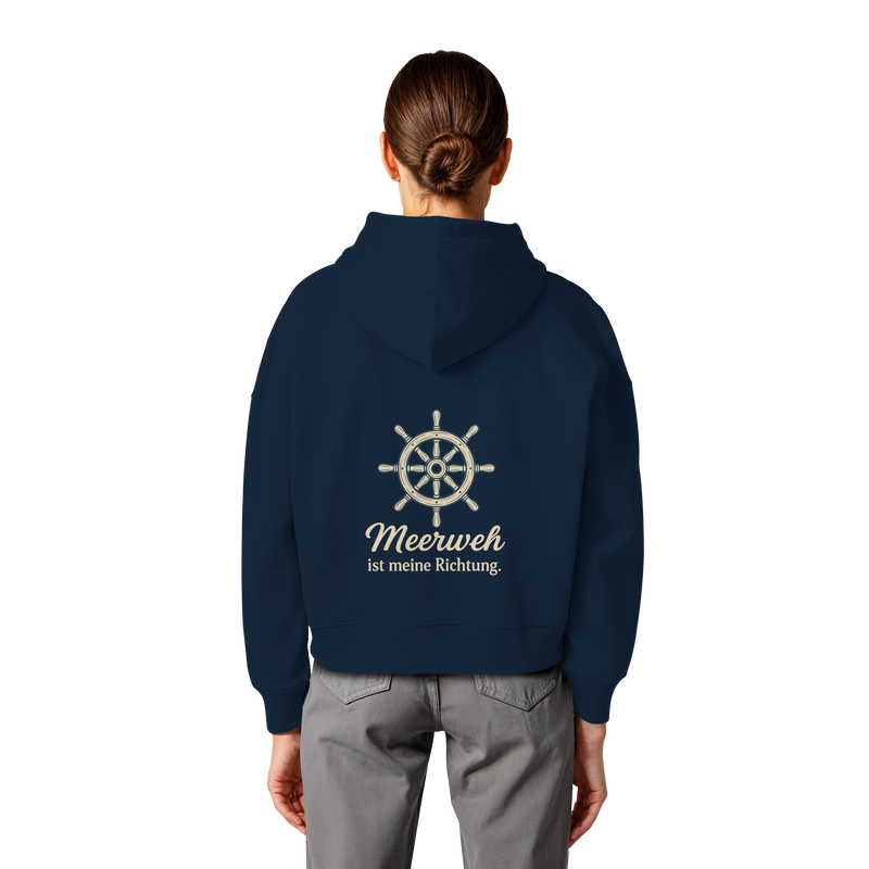 Moin Ahoi – Küstengruß Edition - Womens Organic Boxcut Hoodie