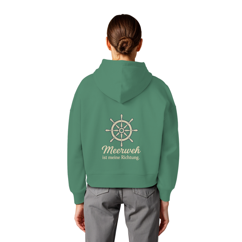 Moin Ahoi – Küstengruß Edition - Womens Organic Boxcut Hoodie