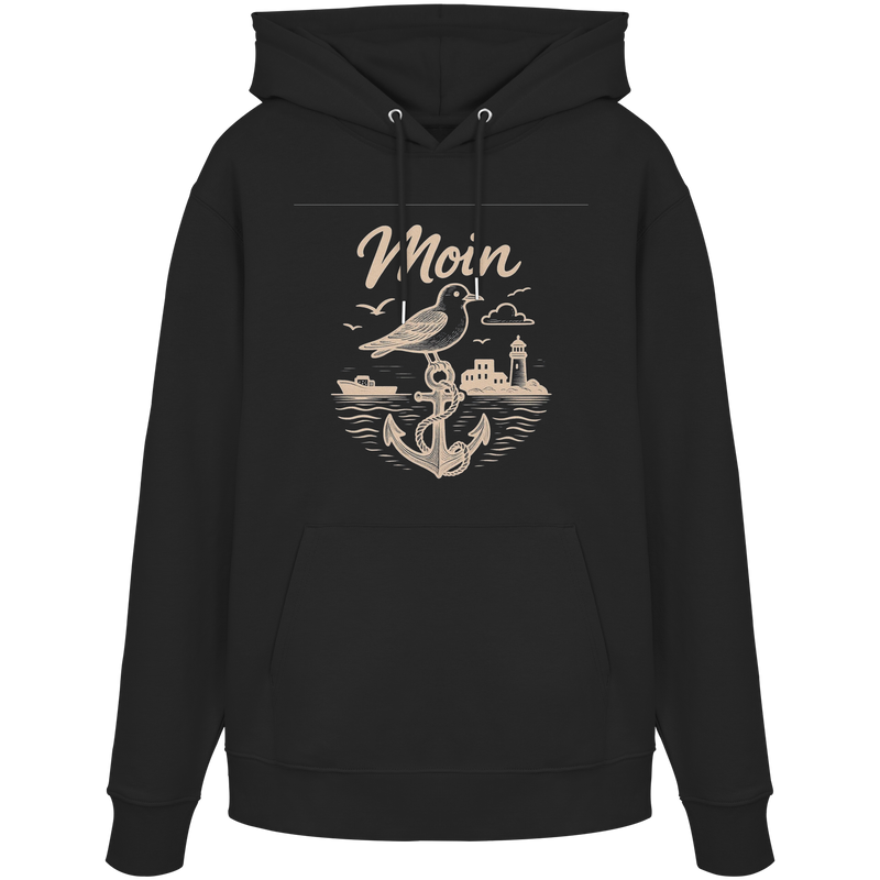 Moin Ahoi – Küstengruß Edition – Bio-Hoodie