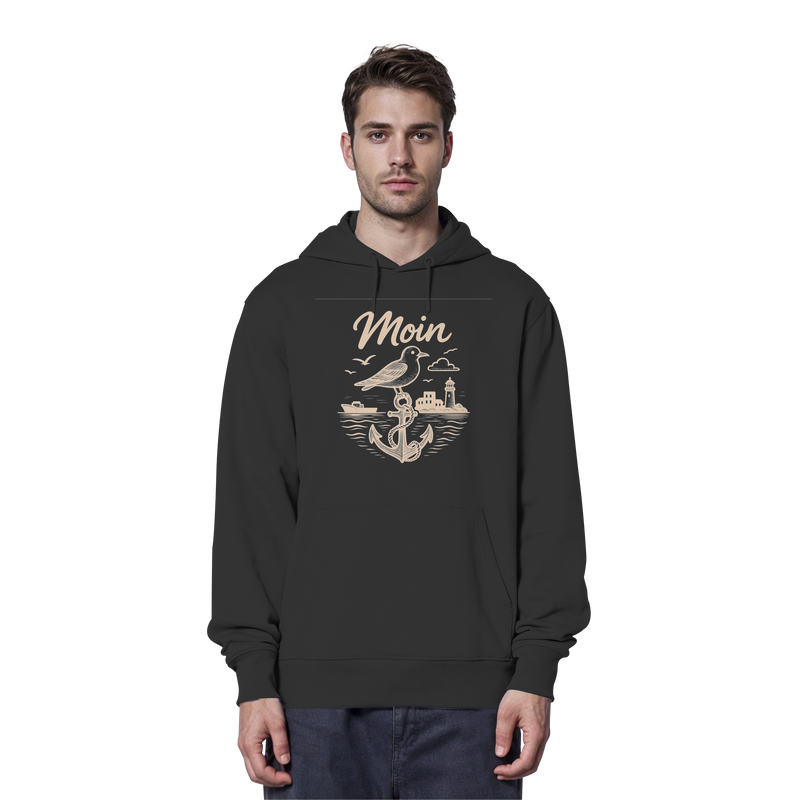Moin Ahoi – Küstengruß Edition – Bio-Hoodie