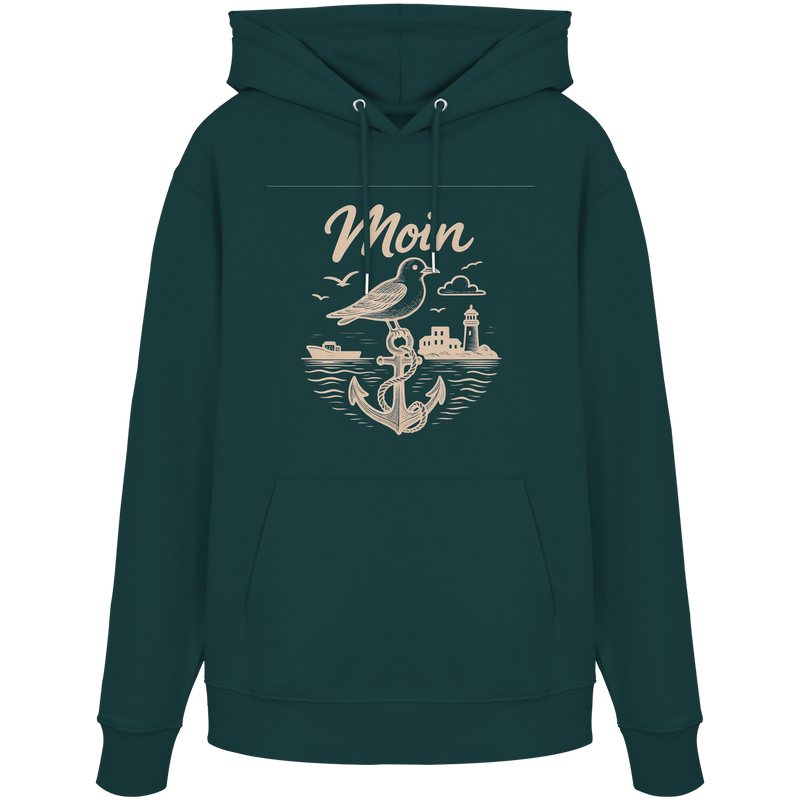 Moin Ahoi – Küstengruß Edition – Bio-Hoodie