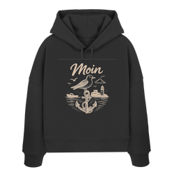 Moin Ahoi – Küstengruß Edition - Womens Organic Boxcut Hoodie