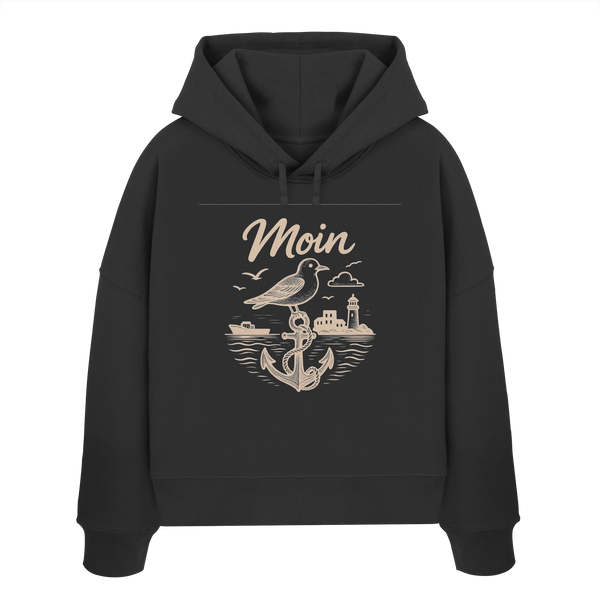 Moin Ahoi – Küstengruß Edition - Womens Organic Boxcut Hoodie