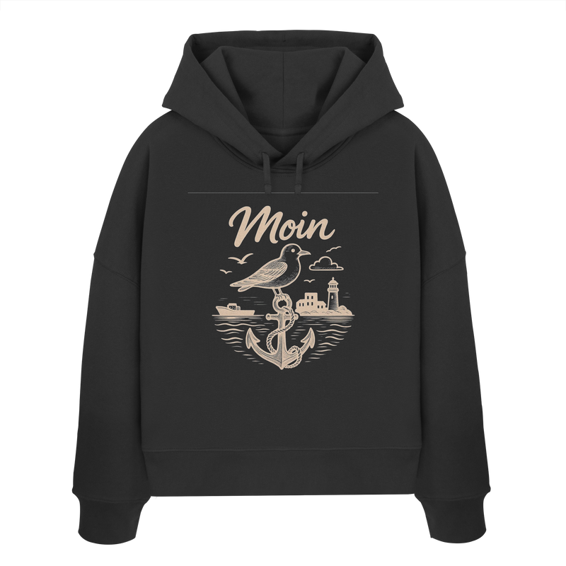 Moin Ahoi – Küstengruß Edition - Womens Organic Boxcut Hoodie