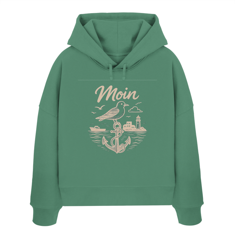 Moin Ahoi – Küstengruß Edition - Womens Organic Boxcut Hoodie