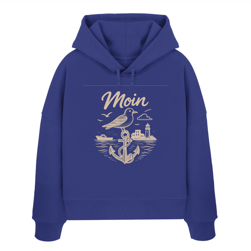 Moin Ahoi – Küstengruß Edition - Womens Organic Boxcut Hoodie